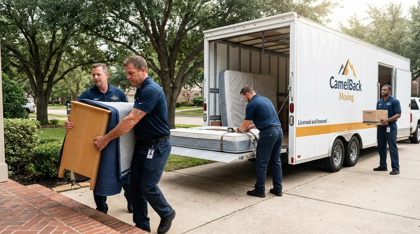 Crew loading residential truck for cross-state move from Altoona, IA