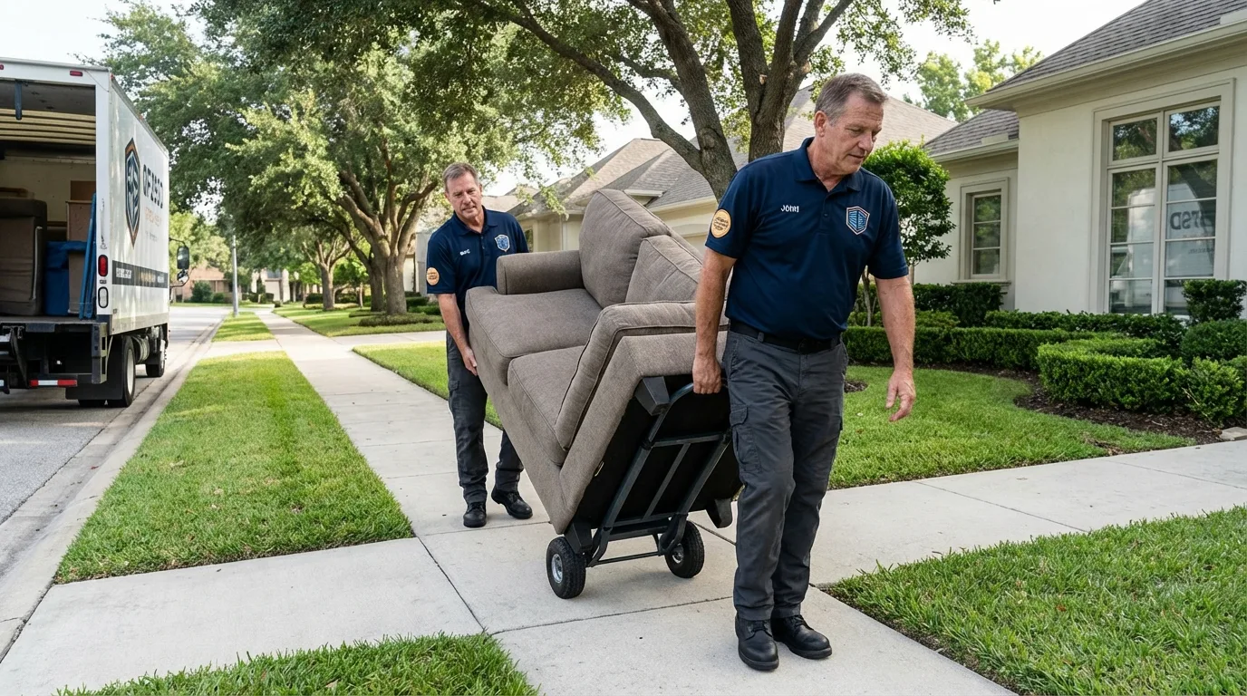 Local residential moving crew loading furniture in Altoona, IA