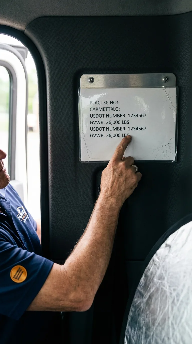 USDOT licensing placard verification in Altoona